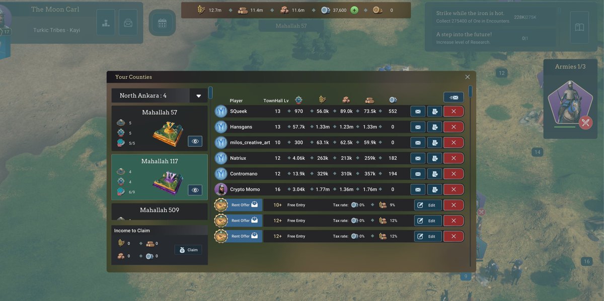 JOIN MY LAND! I have 3 slots open on my level 4 land in <a href="/MedievalEmpires/">Medieval Empires</a>, first come first serve!