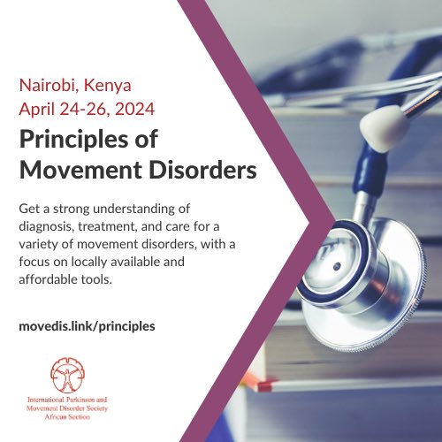 Deadline extended for applications to @movedisorder Principles in Movement Disorders course in Nairobi, apply by Feb 21st at education.movementdisorders.org/detail/768/mds… @AFANeurology @wfneurology @ecsacop @SLTsupport @emmajaneshah @Fiona_robo @DrJuzarHooker