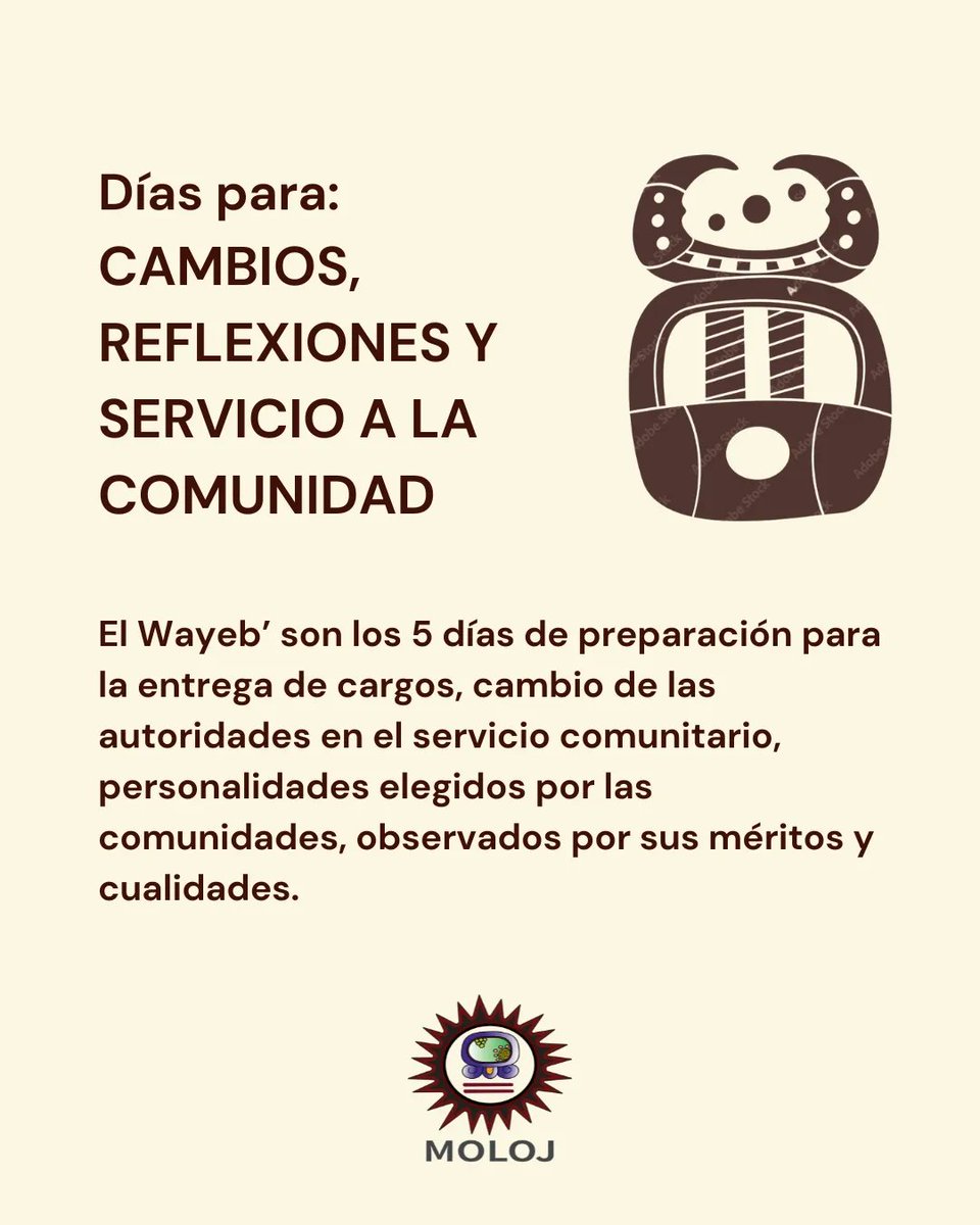 asociacionmoloj's tweet photo. 💫Wayeb, que el Bastón Nawal Wajxaq'ib Aj, permita la autoridad y la protección para nuestras familias, nuestras comunidades y nuestras luchas.🔥🌱

#wayeb #EspiritualidadMaya #cosmos https://t.co/KIXBTOQnuE
