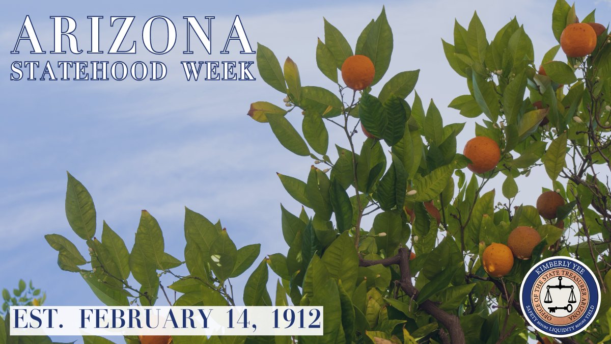 Arizona ‘C’ of the Day: #Citrus arrived in Arizona during the 18th century and continues to be a leading crop of the state. Tens of thousands of acres in Arizona are occupied by several different citrus crops, including grapefruits and lemons! #AZStatehoodWeek | @AZTreasurerYee