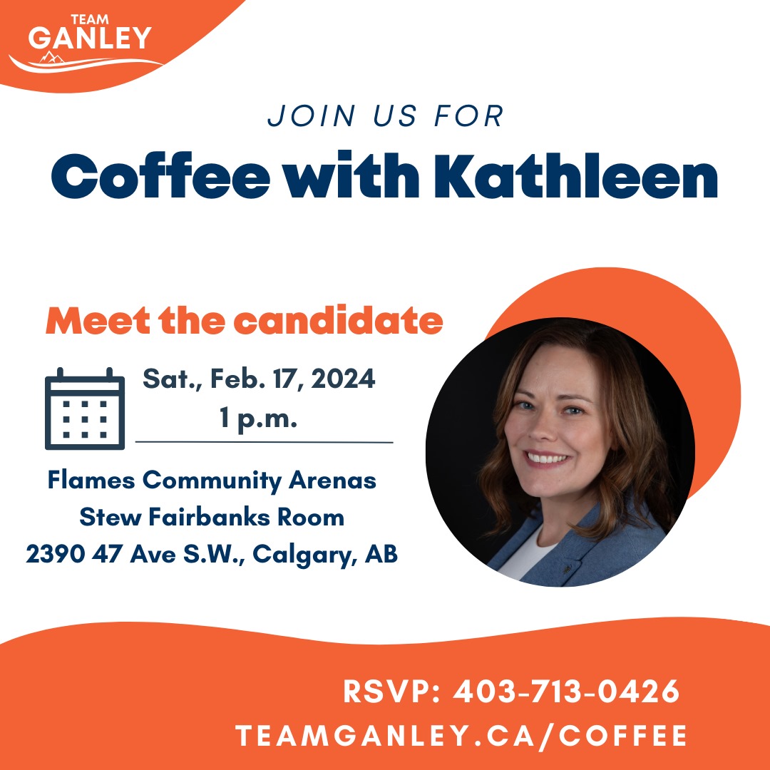 KathleenGanley's tweet photo. Like, so many Albertans I’ll be spending my Saturday afternoon at a hockey rink — and you’re invited!

Come and join me for a casual meet-and-greet where I will share my vision for Alberta with you. But more importantly, I’m eager to listen to your thoughts, questions, and ideas. Your insights are important as we work together to win the next election in 2027.

Free coffee, hot chocolate and donuts too! So, bring along your friends and your enthusiasm — I can’t wait to meet you all!

Please RSVP at https://t.co/9lsda2I5MV

#ableg #yyc #yeg #TeamGanley