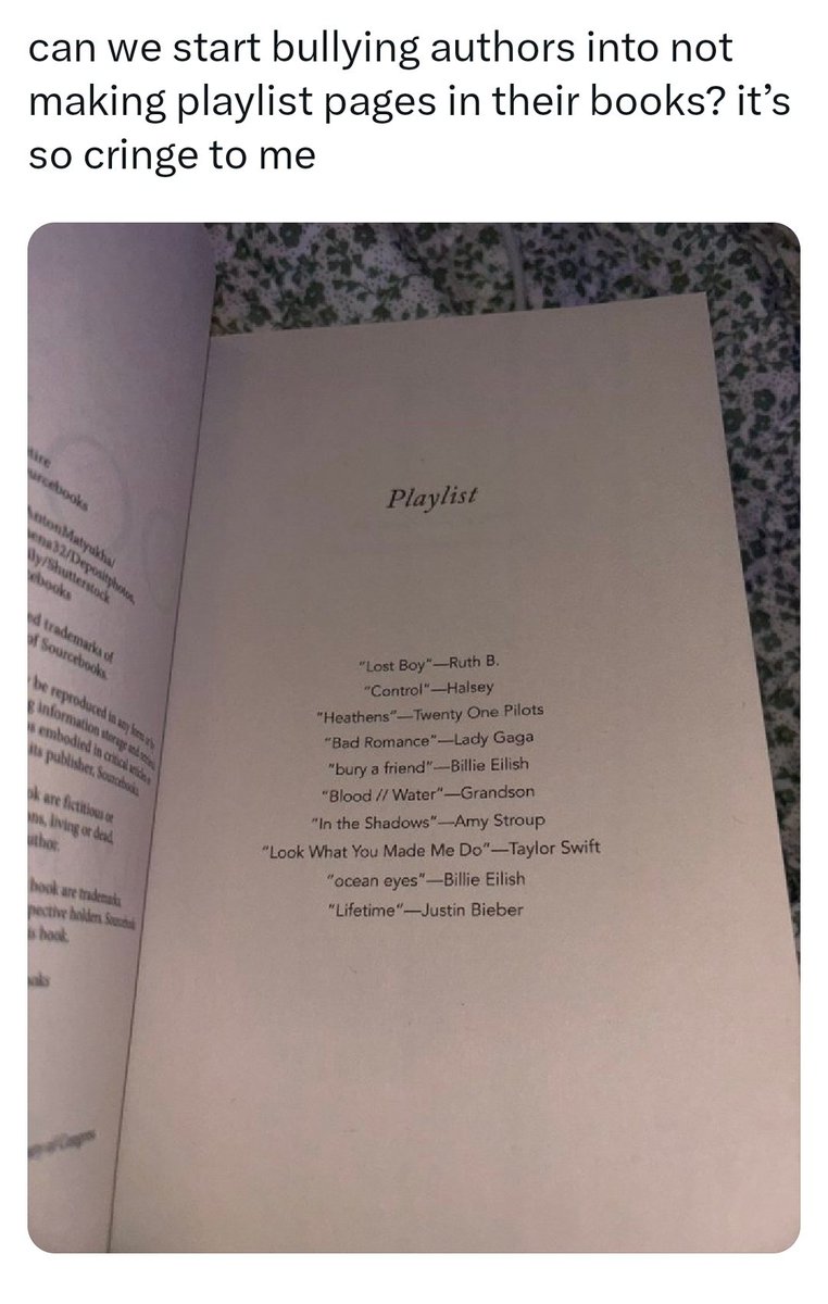 Just a suggestion... how about nobody bullies anyone? You don't like a playlist in your book? Flip the page! You don't need trigger warnings? Don't read them! You don't like certain words romance authors use? Don't read it! Just because you personally don't care for something