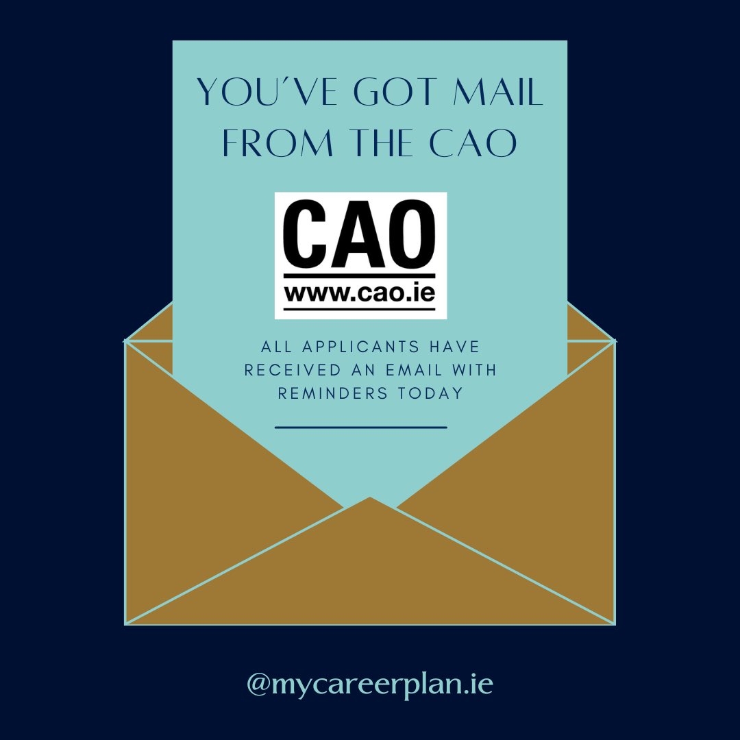 Today an email has been sent by the CAO to all applicants to remind them that there are particular sections of the application form that must be complete and correct no later than 1 March at 5pm.

#CAO #CAO2024 #leavingcert2024 #LeavingCert #maturestudent #HEAR24 #DARE24