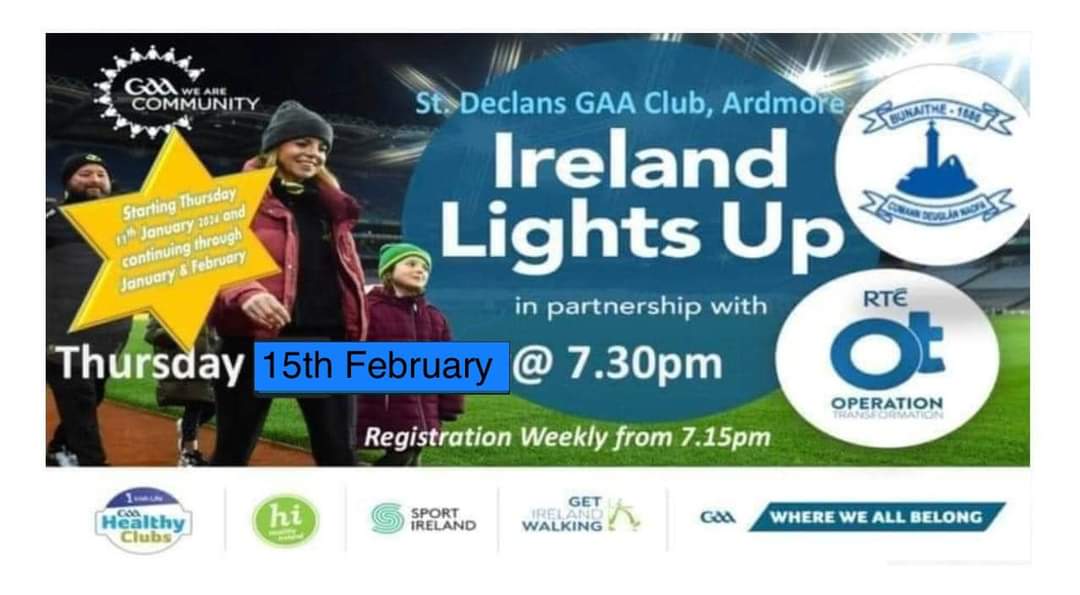 Ireland Lights Up” back on track @  Clubgrounds tonight. Lights will be on from 7:15pm...with Teas/Coffee &amp; chat upstairs to finish off the evening. <a href="/ardmoregaa/">ardmoregaa</a>