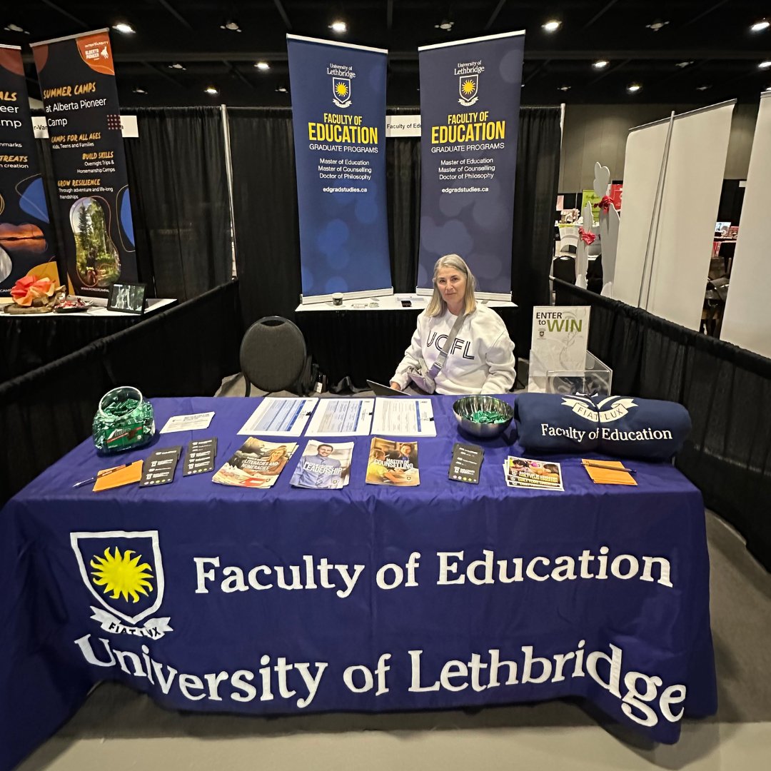 Hey, teachers - come say hi! 👋 We're set up at Calgary Teachers' Convention and Endless Skies Teachers' Convention today and tomorrow. Ask us about our graduate programs!