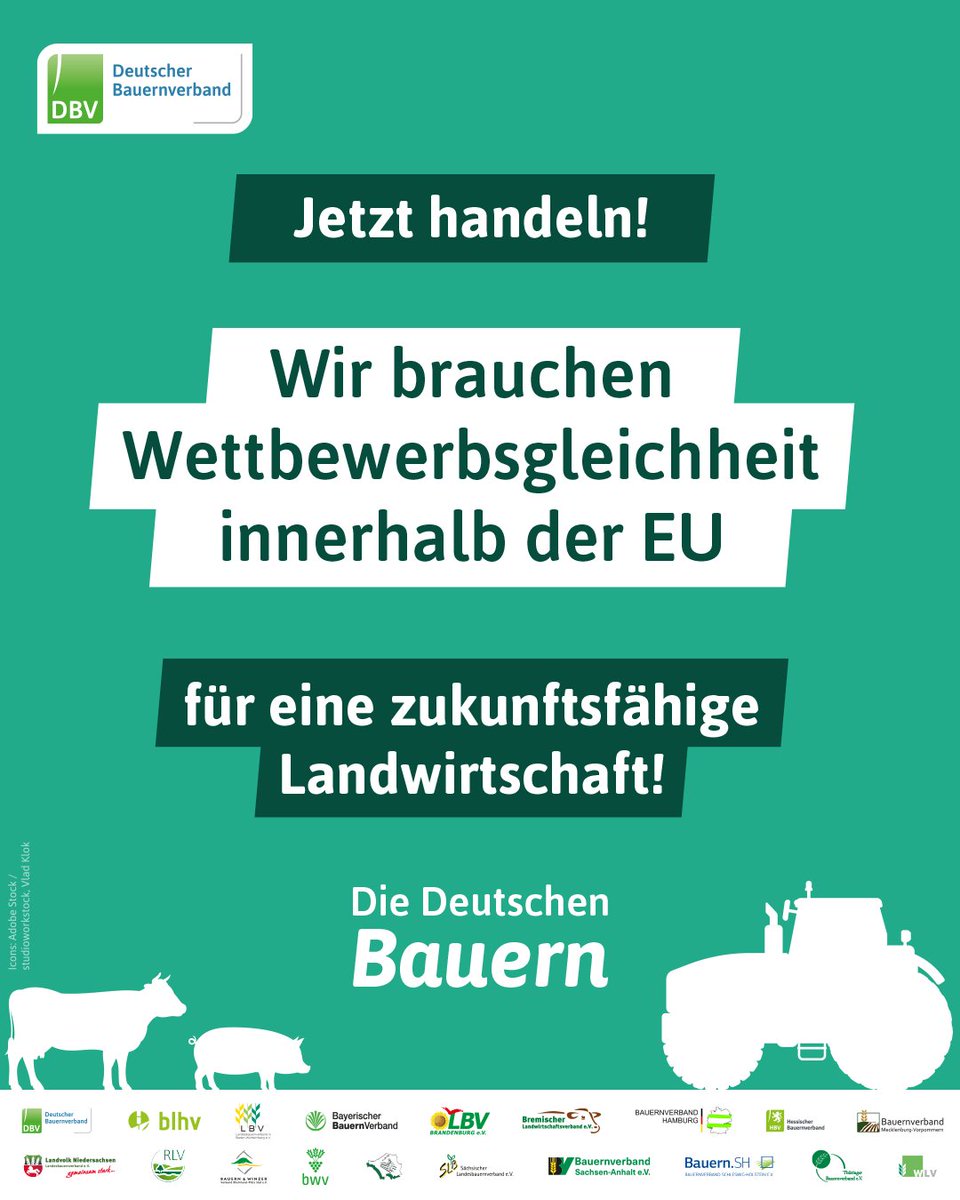 Bauern_Verband's tweet photo. Es braucht dringend ein klares Signal der Politik, dass #Landwirtschaft in #Deutschland eine Zukunft haben soll und die Wettbewerbsfähigkeit unserer heimischen Landwirtschaft sichergestellt wird. #Jetzthandeln https://t.co/HcwuuaFkkm