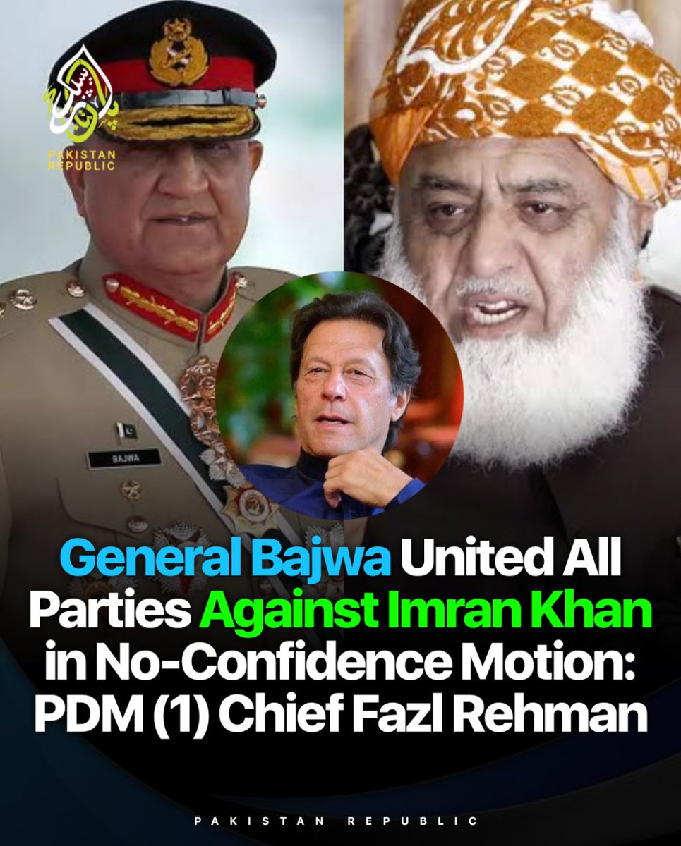 No-confidence motion against Imran Khan was initiated at the request of General Retired Bajwa, with both General Bajwa and Faiz Hameed being in communication with various political parties during this process, revealed PDM Chief Molana Fazl ur Rehman #pakistanrepublic