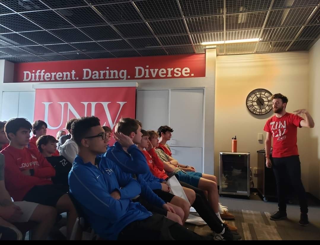 Ahatley17's tweet photo. This photo popped up in my memories....We took the boys out to Vegas a few years back to play in a showcase &amp; arranged a tour of @unlv I'm blessed to have had the opportunity to coach these fellas🙏🏾 https://t.co/FX5GRnx7Kk