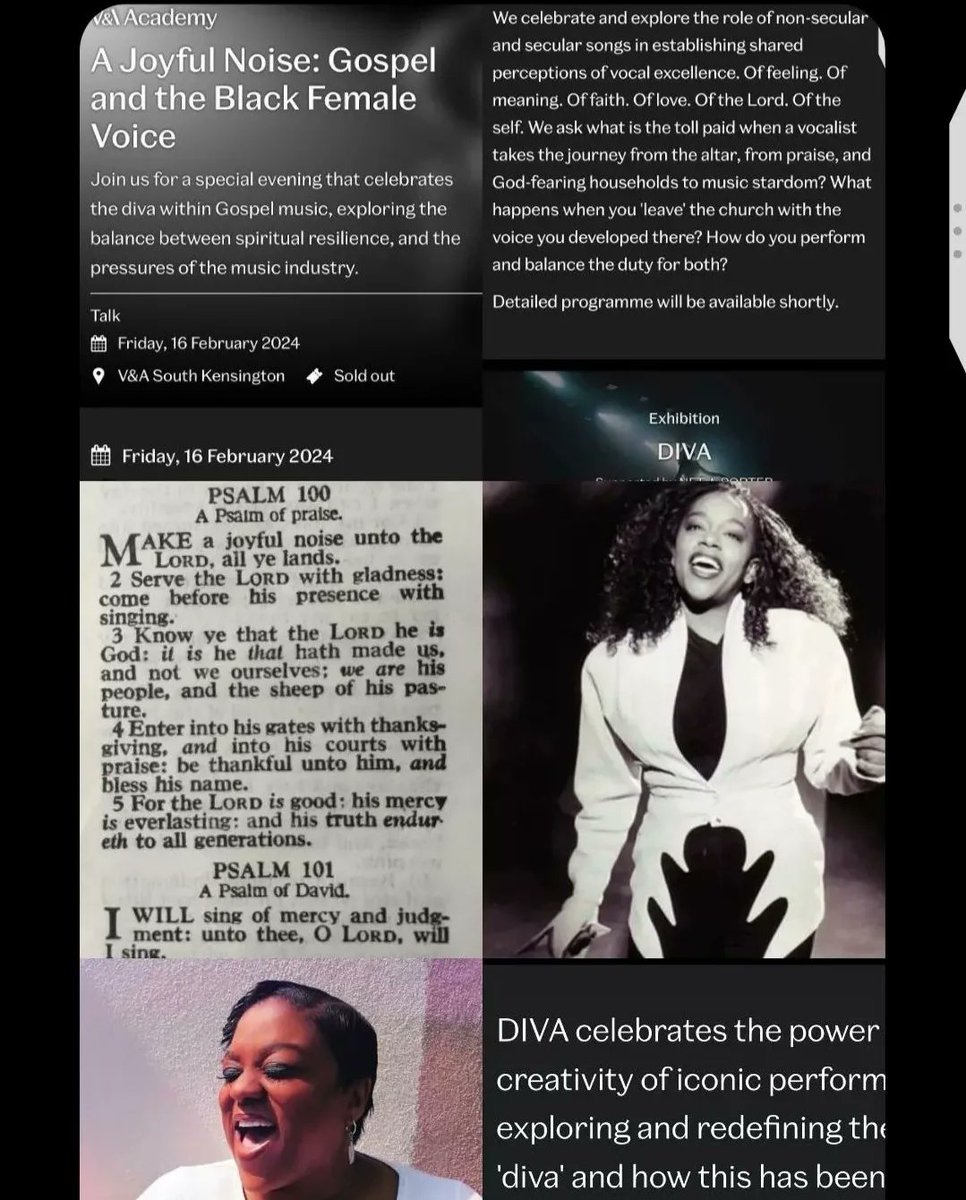 Looking forward to this event. In conjunction with Black History Month USA 🇺🇸 in the UK 🇬🇧 V & A Museum As an American in England This is an honour. The perfect topic: 'A Joyful Noise' DIVA Exhibition. Tix are Sold Out! Brilliant! ✨️💥💥🌹🌹🥀💐💐 @AIBmagazine @Vulavox