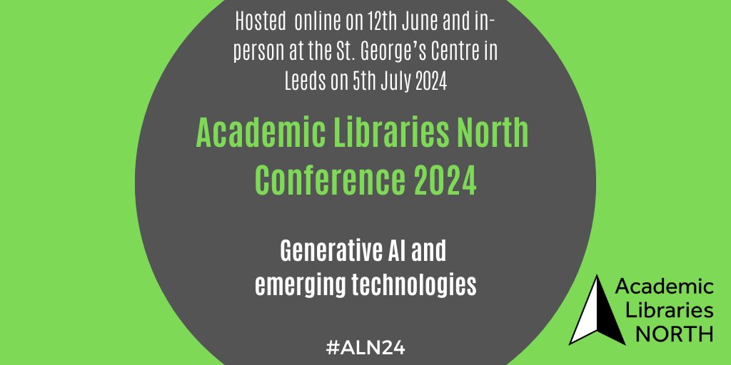 Still plenty of time to submit your proposal for the ALN Conference 2024. Deadline for submissions is Friday 15th March and more details can be found at: academiclibrariesnorth.ac.uk/aln-conference… #ALN24