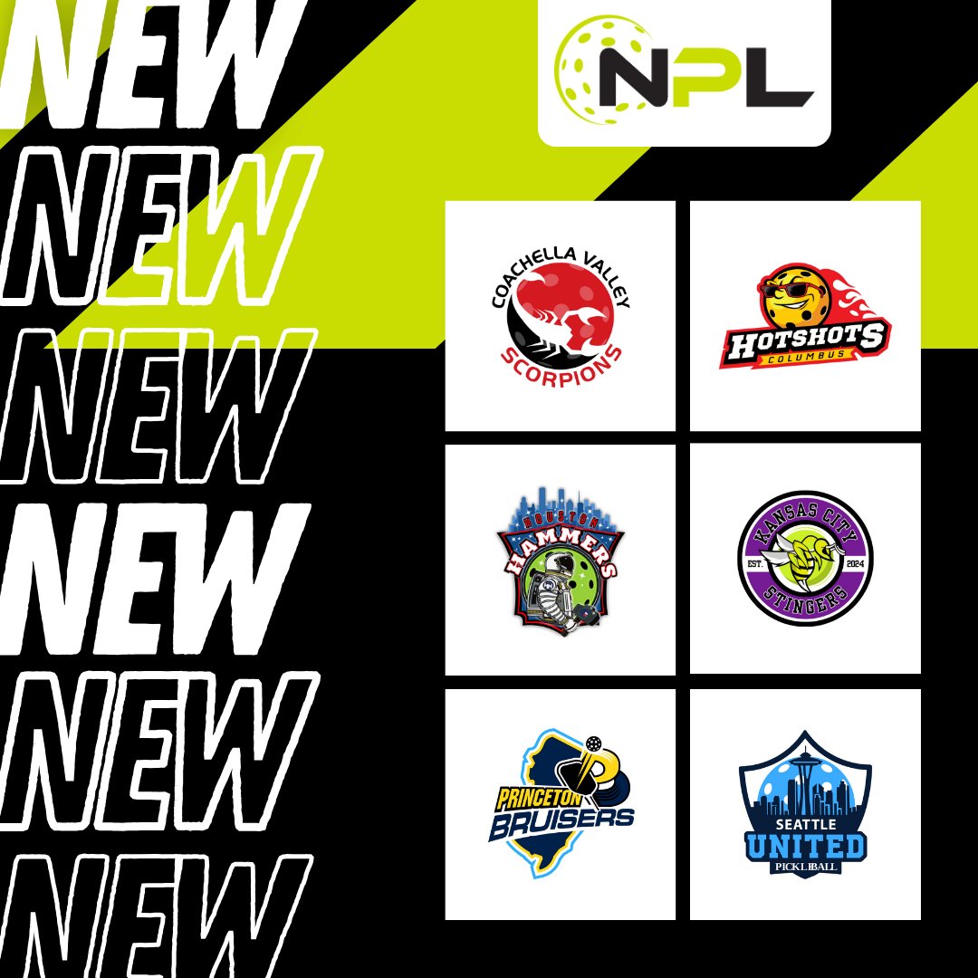 NatPBLeague's tweet image. Join us in welcoming the Coachella Valley Scorpions, Seattle United Pickleball Club, Princeton Bruisers, Kansas City Stingers, Houston Hammers, and Columbus Hotshots! 

Check out the original six and the latest additions to our league from coast to coast: nplpickleball.com/teams