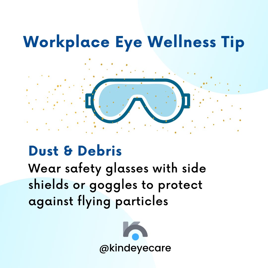Kind_Eyecare's tweet photo. #Workenvironments with dust, wood chips, metal shavings, or other debris can lead to eye irritation or injury. Tip: Wear safety glasses with side shields or goggles to protect against flying particles.

Sources: @OSHA_DOL &amp; @NIOSH https://t.co/opm4OTwwSA