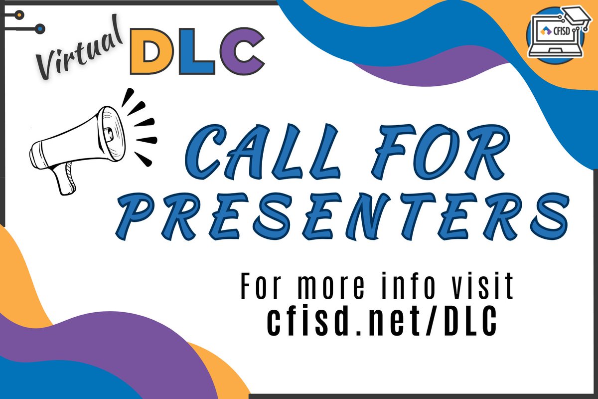 🌐📷 Exciting opportunity! The CFISD Digital Learning Conference is on the lookout for passionate teacher and professional presenters! 📷📷 Elevate the digital learning experience! Apply now: cfisd.net/DLC #EdTechConference #DigitalLearning #CallforPresenters 📷📷 🌟👩‍🏫