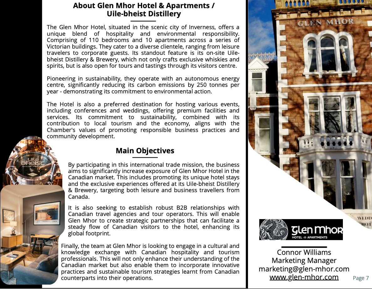 bcctc's tweet photo. On 29 January meet Glen Mhor Hotel & Apartments / Uile-bheist Distillery.
@GlenMhorHotel is seeking to establish B2B rel with #Canadian travel agencies & tour operators and engage in a cultural & tourism knowledge exchange.
#VirtualTradeMission #Scotland
https://t.co/3xIwxLig0b https://t.co/vLSwQvaEod