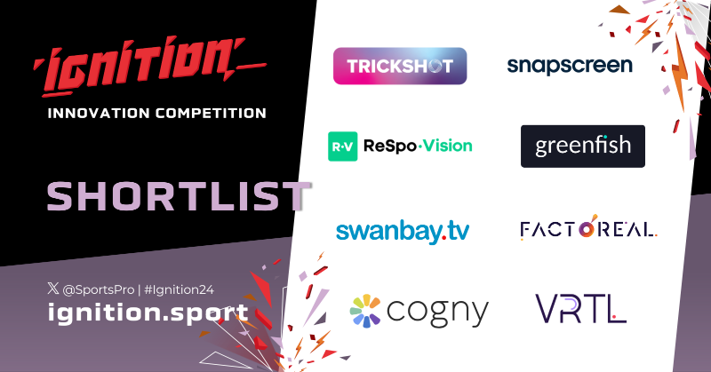 SportsPro's tweet photo. 🤩 Introducing the #Ignition24 Innovation Competition shortlist!

⚡ @RespoVision
⚡ @factoreal_ofc
⚡ @Swanbay
⚡ Cogny
⚡ @Trickshotshot
⚡ @VRTLlive
⚡ Snapscreen
⚡ @greenfishio

Congratulations to the shortlist, and a massive thanks to everyone who entered!

Discover more 👇