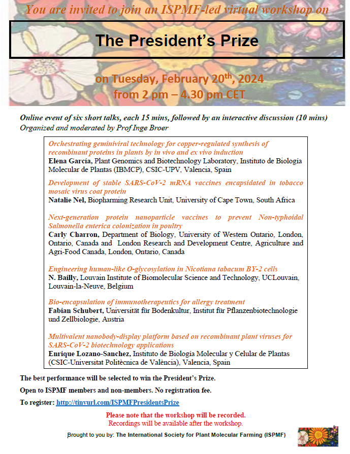 ISPMF's tweet photo. The President's Prize online workshop is next week, with some fantastic talks lined up!
Open to ISPMF members and non-members. No registration fee.
To register: https://t.co/Nv07eSrhhn https://t.co/pBu6Nvf2jS