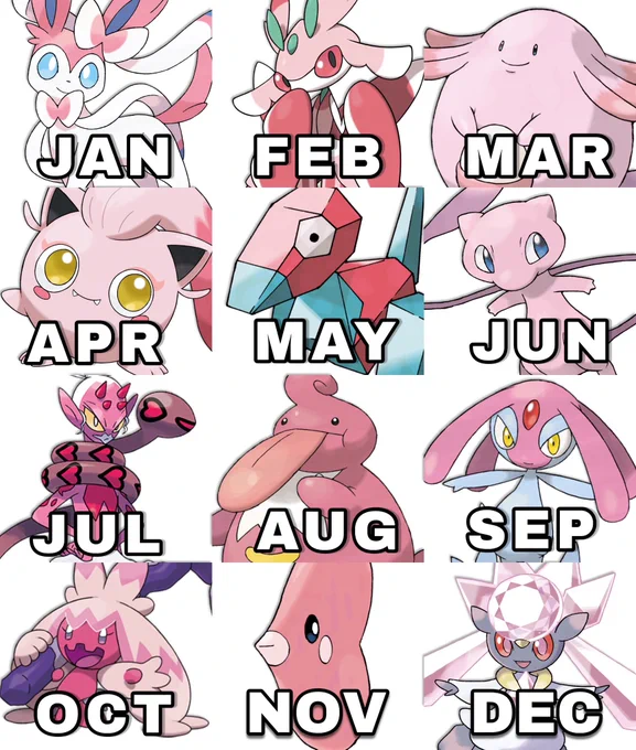 Your birth month is what PINK Pokemon you turn INTO on Valentine's Day!   What did you get?