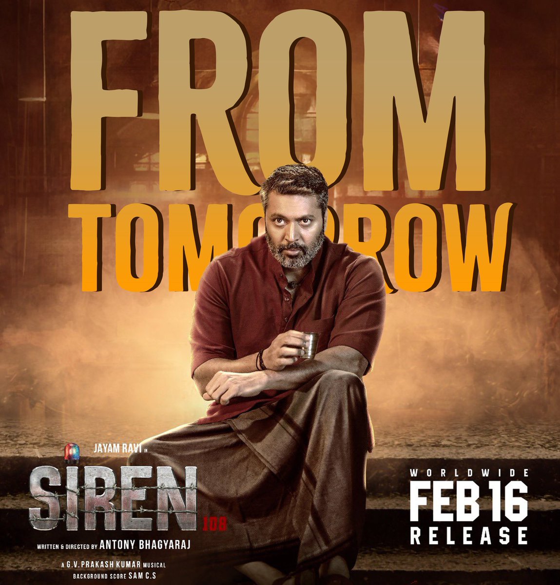 All the best @actor_jayamravi Anna for blockbuster success 💐 it's looks so promising 😍 #SirenFromFeb16 🚨 #Siren @KeerthyOfficial @RedGiantMovies_ @gvprakash @anupamahere @thondankani @iyogibabu @antonybhagyaraj @SamCSmusic @sujataa_HMM @MShenbagamoort3 @teamaimpr