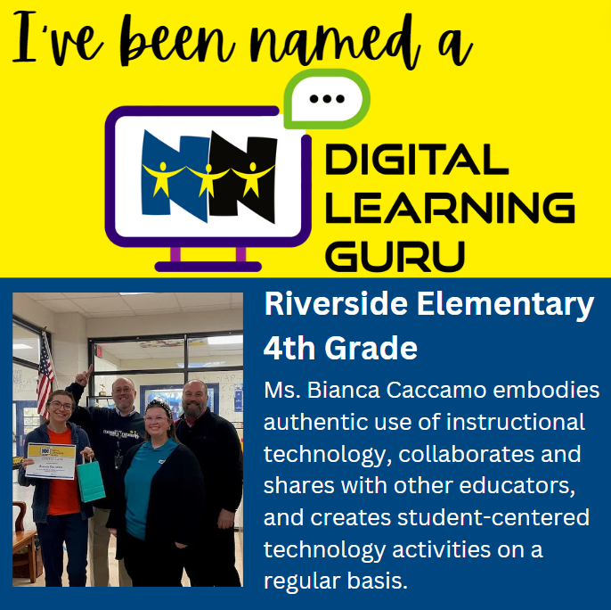 NNPS ITC Team (@nnpsitc) on Twitter photo Congratulations to Ms. Bianca Caccamo, 4th grade teacher <a href="/NNPSRiverside/">Riverside Elementary</a> Elementary School! She has been named their 2024 Digital Learning Guru! <a href="/nnschools/">Newport News Schools</a> <a href="/OfficialDLDay/">Digital Learning Day</a> <a href="/ProjectTomorrow/">Project Tomorrow</a> <a href="/NNPSDTAL/">NNPS Department of Teaching and Learning</a> #nnpsdlday Congratulations to Ms. Bianca Caccamo, 4th grade teacher <a href="/NNPSRiverside/">Riverside Elementary</a> Elementary School! She has been named their 2024 Digital Learning Guru! <a href="/nnschools/">Newport News Schools</a> <a href="/OfficialDLDay/">Digital Learning Day</a> <a href="/ProjectTomorrow/">Project Tomorrow</a> <a href="/NNPSDTAL/">NNPS Department of Teaching and Learning</a> #nnpsdlday