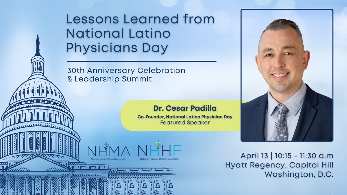 We are so excited to announce Dr. Cesar Padilla as one of our featured speakers at the NHMA & NHHF 30th Anniversary Summit! @TheMillennialMD has been a steadfast in improving Latino health and founded Latino Health Day. Secure your spot here: bit.ly/4777Qxt