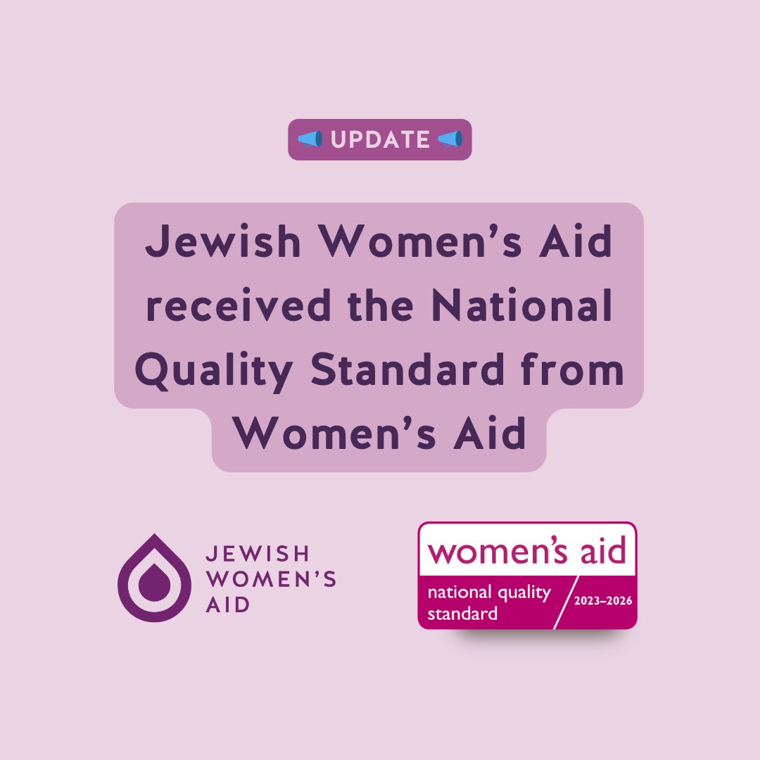 JewishWomensAid's tweet image. 📣We will be there to protect ALL Jewish women and girls from abuse. JWA received the Women's Aid National Quality Standard (2023-26). This achievement validates our specialist service and the work that our committed and expert staff continue to deliver year in and year out.