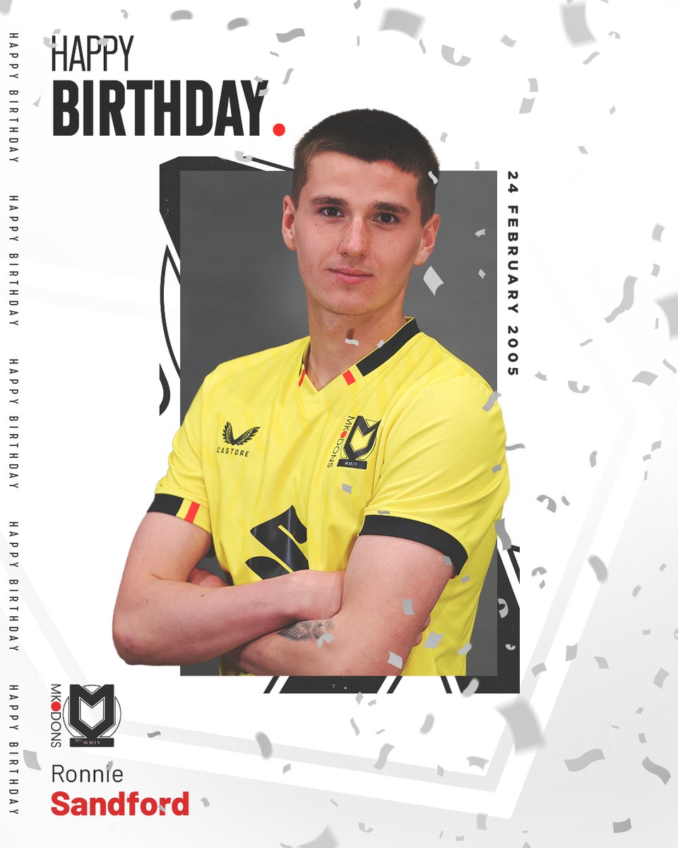 Happy 1️⃣9️⃣th Birthday to #MKDons goalkeeper <a href="/ronniesandford1/">Ronnie</a>!

Have a great day, Ronnie 🎉