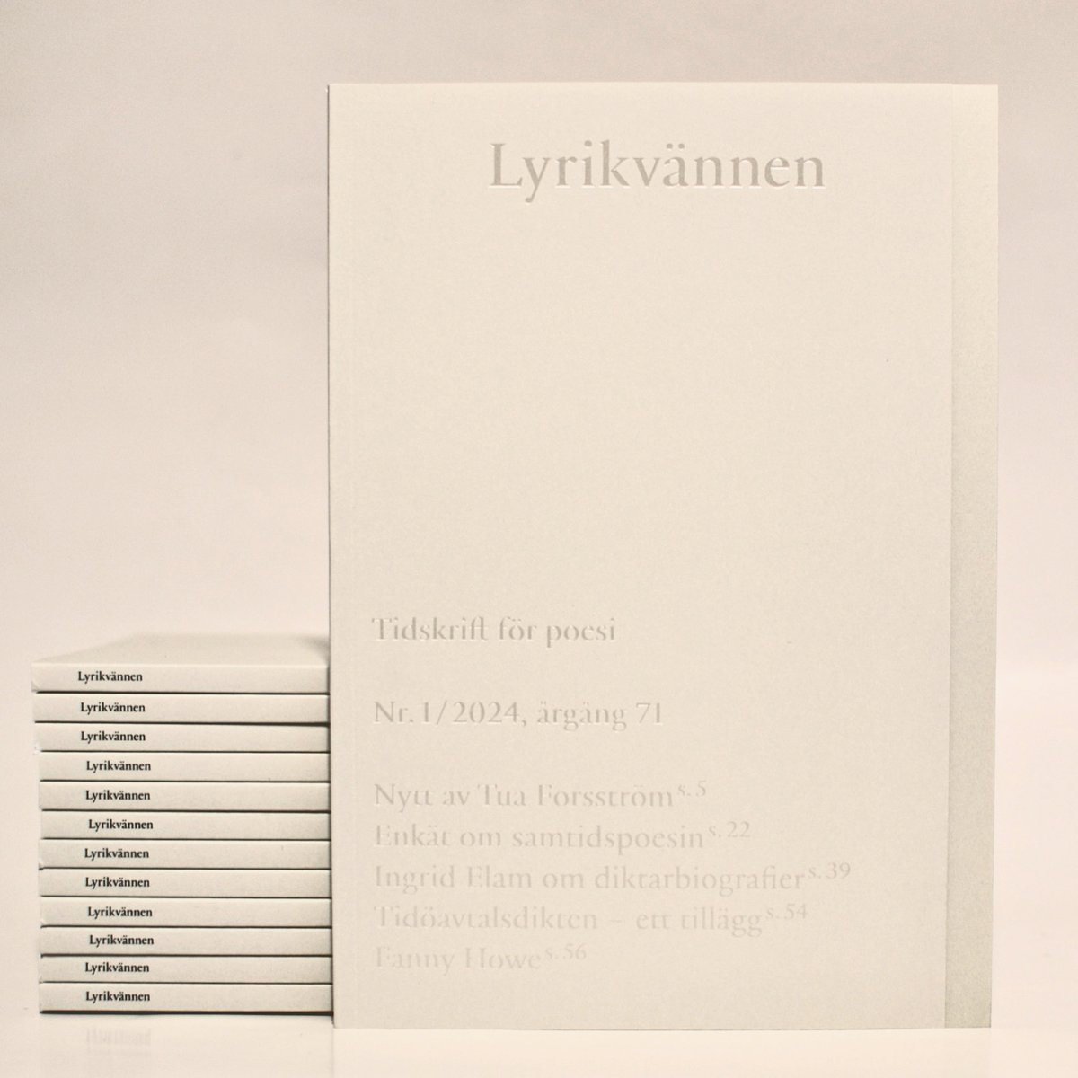 Hipp hurra!
Lyrikvännen firar 70 med ett pärlemorskimrande nummer med ny poesi, nya essäer, en poesienkät och djuplodande poesikritik.
Beställ via vår hemsida.