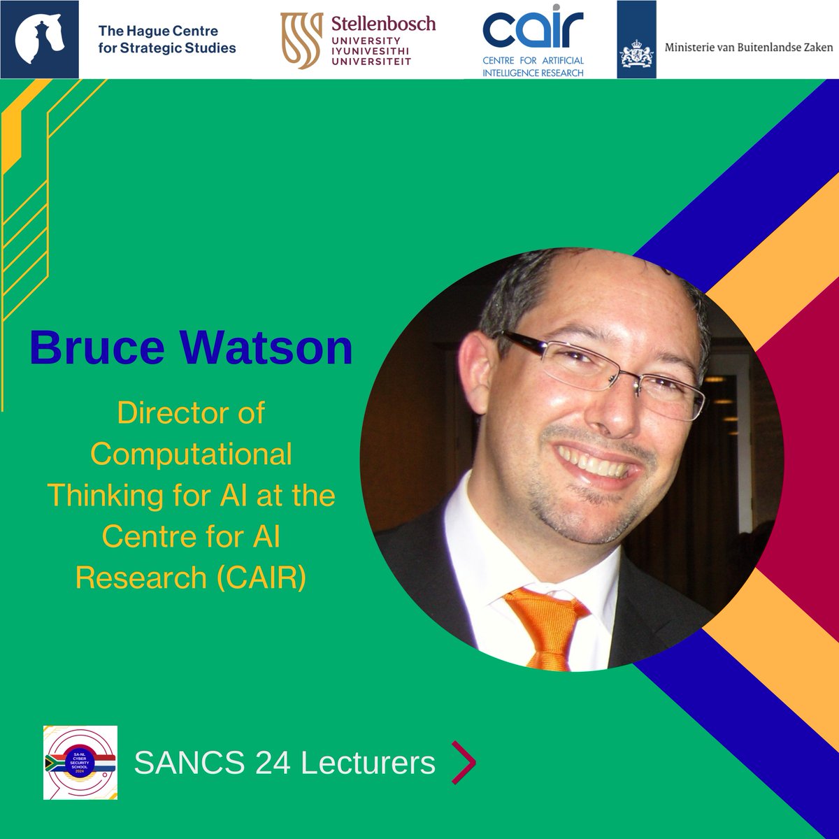 SANCS26's tweet photo. We are happy to announce that Bruce Watson is also lecturing at #SANCS24 on AI Implications in Cybersecurity. Read the slides to find out more about this fascinating lecture topic and Bruce's background.
Keep an eye out for more speaker updates next week! https://t.co/NqTJnwjaqc