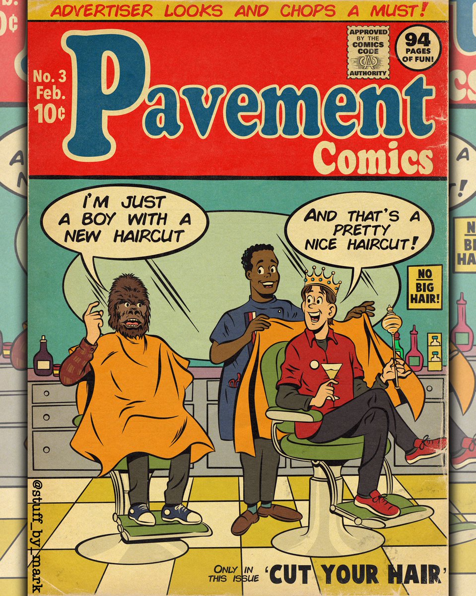Happy, slightly belated, 30th birthday to Pavement’s  Crooked Rain, Crooked Rain. Here’s a fake Archie cover I drew based on the video for Cut Your Hair.
