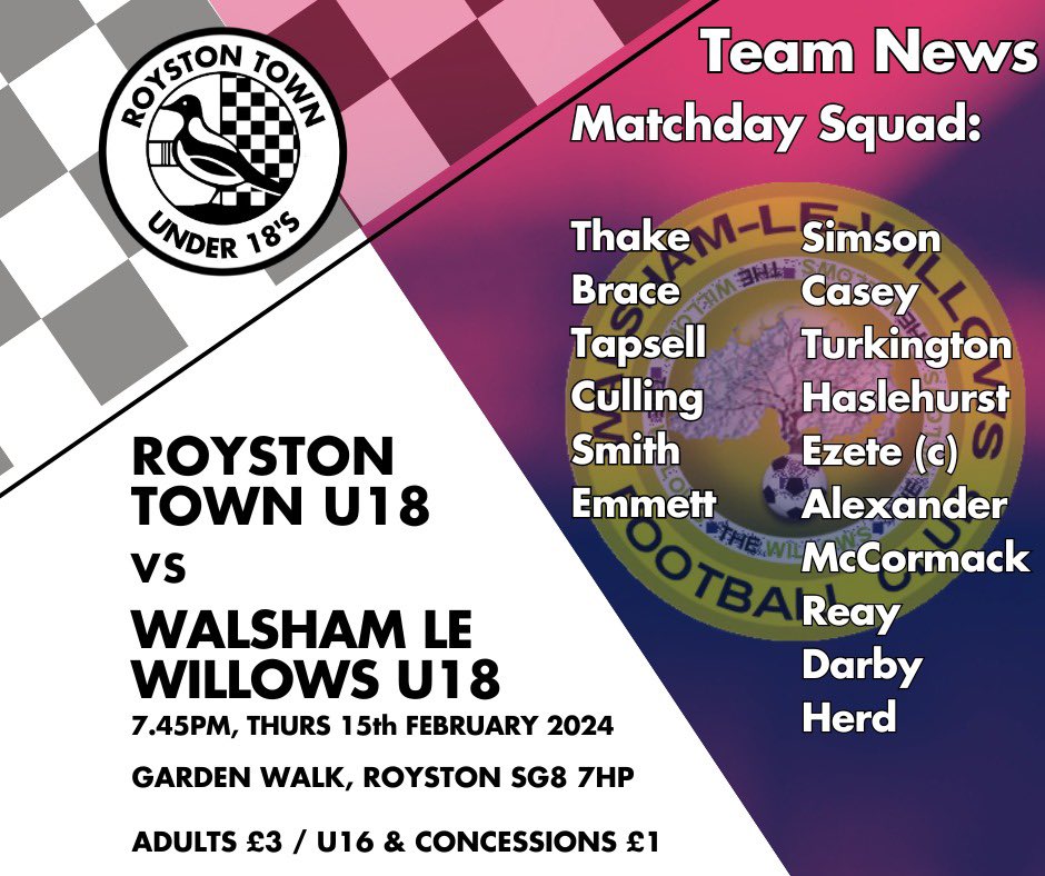 RTFC_U18's tweet photo. Game on!! We had a great turn out last home game against Haverhill and the lads really turned it on with their performance in the 2nd half for you. We’d love to see you there again as we look to continue our good form against @WLWu18s who will prove a tough test yet again. #crows https://t.co/PphwCvqFH2