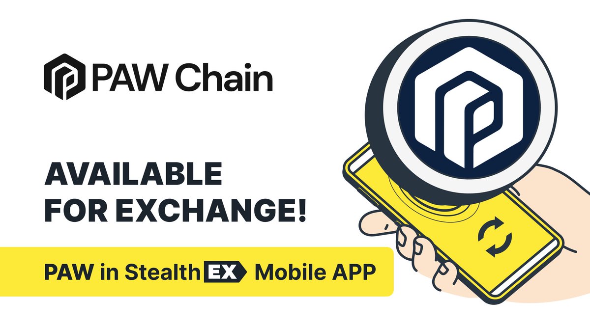 Join #PawArmy today

@PawChain revolutionizes how industries communicate and transact within the #crypto domain

Get $PAW on StealthEX Mobile App

Google Play 👉 bit.ly/3Dsuh4G

Swap on web 👉 stealthex.io/?to=paw

Exchange 1400+ crypto with no limits & registration…