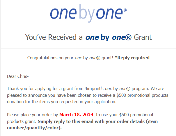 mojaveCoyotes's tweet photo. We were just notified that we’re receiving a @4imprint #4onebyone
promotional products grant! We use this for our students! https://t.co/cxUQsL8UOG