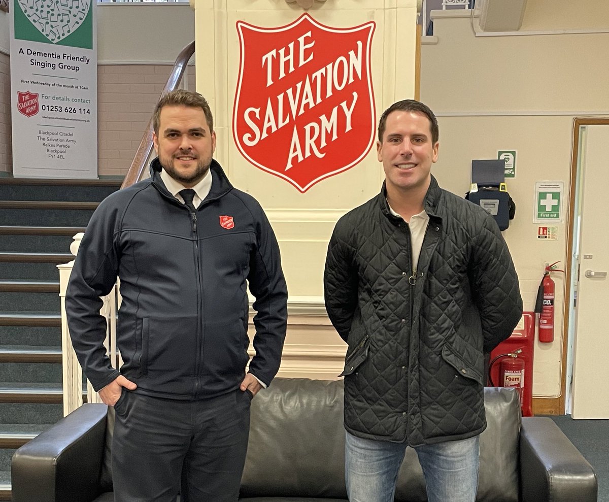 Good to pop into the Blackpool Salvation Army to chat about the brilliant work they do in supporting our community in different ways. This includes their work supporting those who are homeless - their homeless hub is open from 9-11am on Mon, Tues, Thurs & Friday.