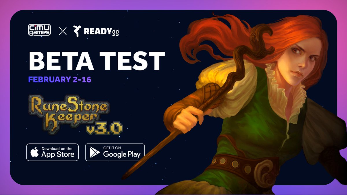Last call to join the <a href="/runestonekeeper/">Runestone Keeper</a> V3 open beta test with chances to win 20,000 $RDYX &amp; 500 USDC in prize pools! Beta entries will be accepted until tomorrow Feb 16, 2PM CET⏳ 

Sign onto play.ready.gg and follow the instructions to participate