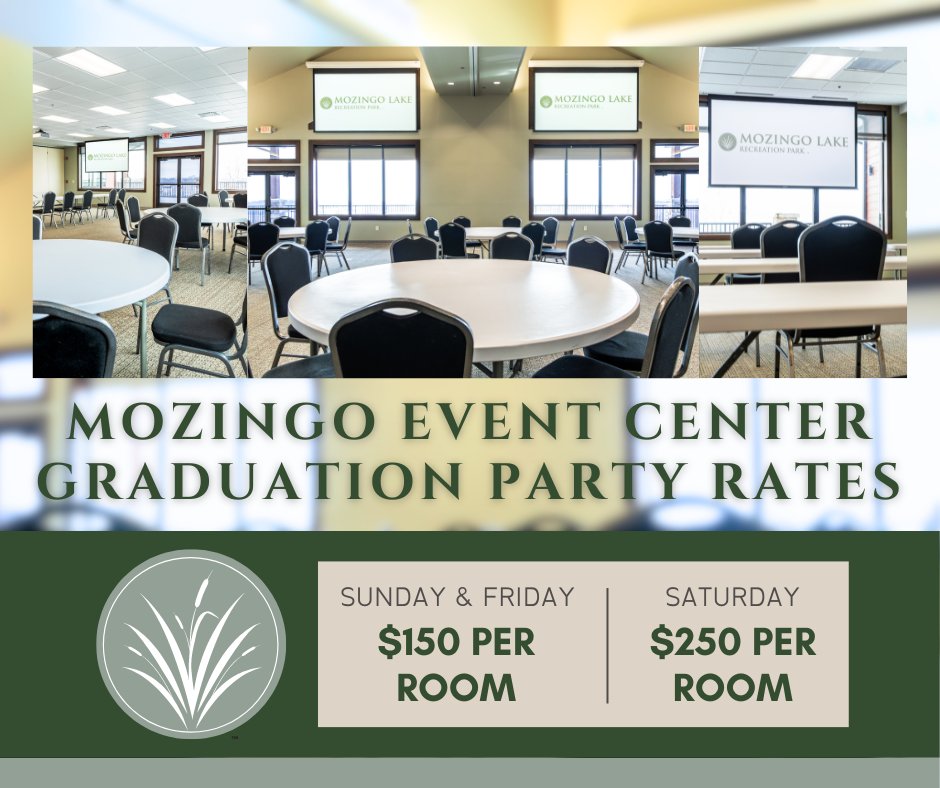 🎓 Celebrate Your Success in Style! 🎉 Book your graduation party at Mozingo Event Center with our special graduation party rates during May 2024! Inquire for more information at bookings@maryville.org 

*Must be booked at least 2 weeks in advance of event date.*