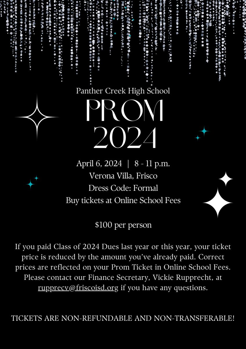 Secure your spot at Prom 2024, the event of the year! With stunning decorations, music, and dancing, it's a night you won't forget. Tickets are limited, so don't wait! #Prom2024 #GetYourTicketsNow