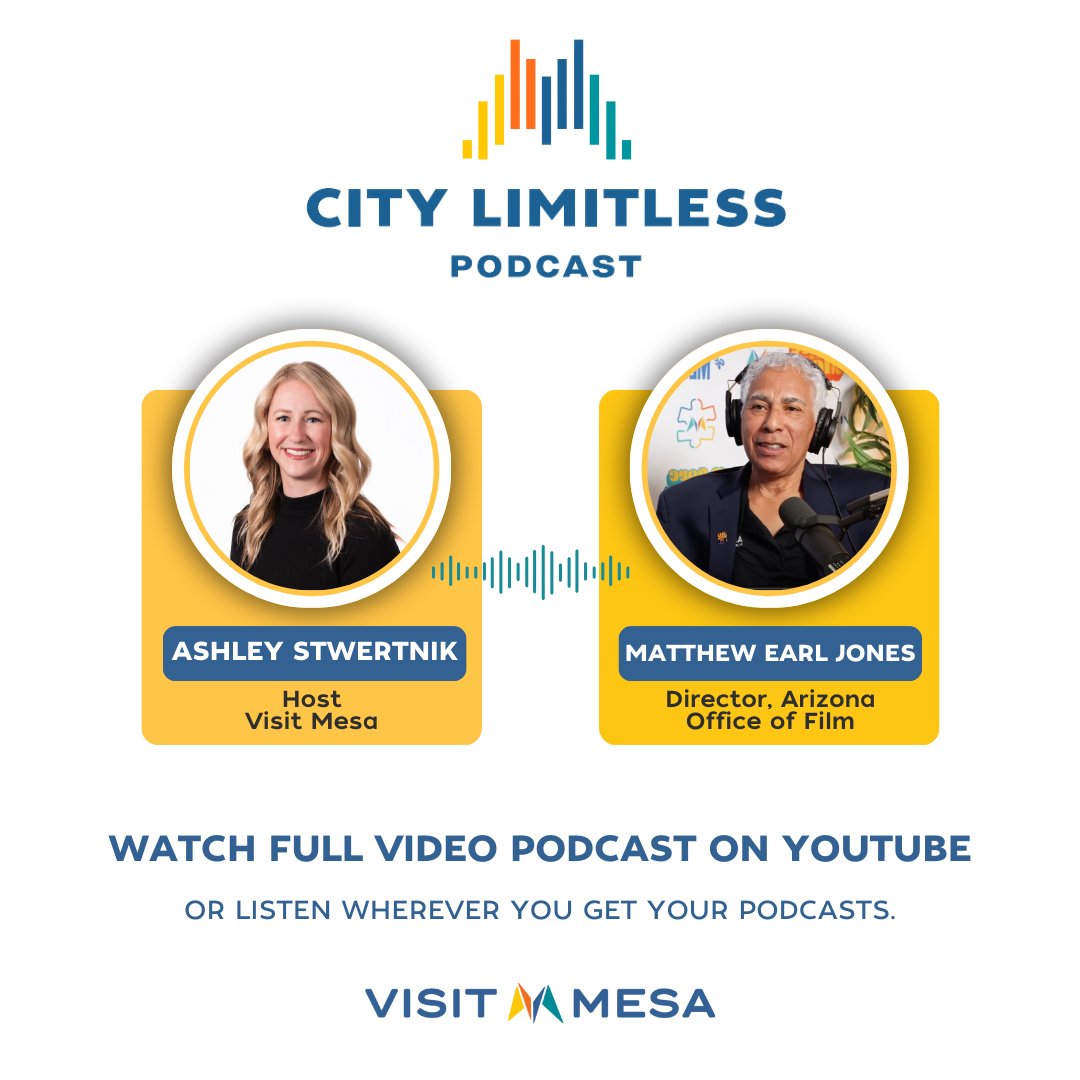 On Episode 2 of the City Limitless Podcast, we chat with Matthew Earl Jones, Arizona Director of Film &amp; Digital Media, while he was in town for the International Mesa Film Festival. Listen now on Spotify, YouTube and Apple Podcasts or click the link here: bit.ly/3OGiULu