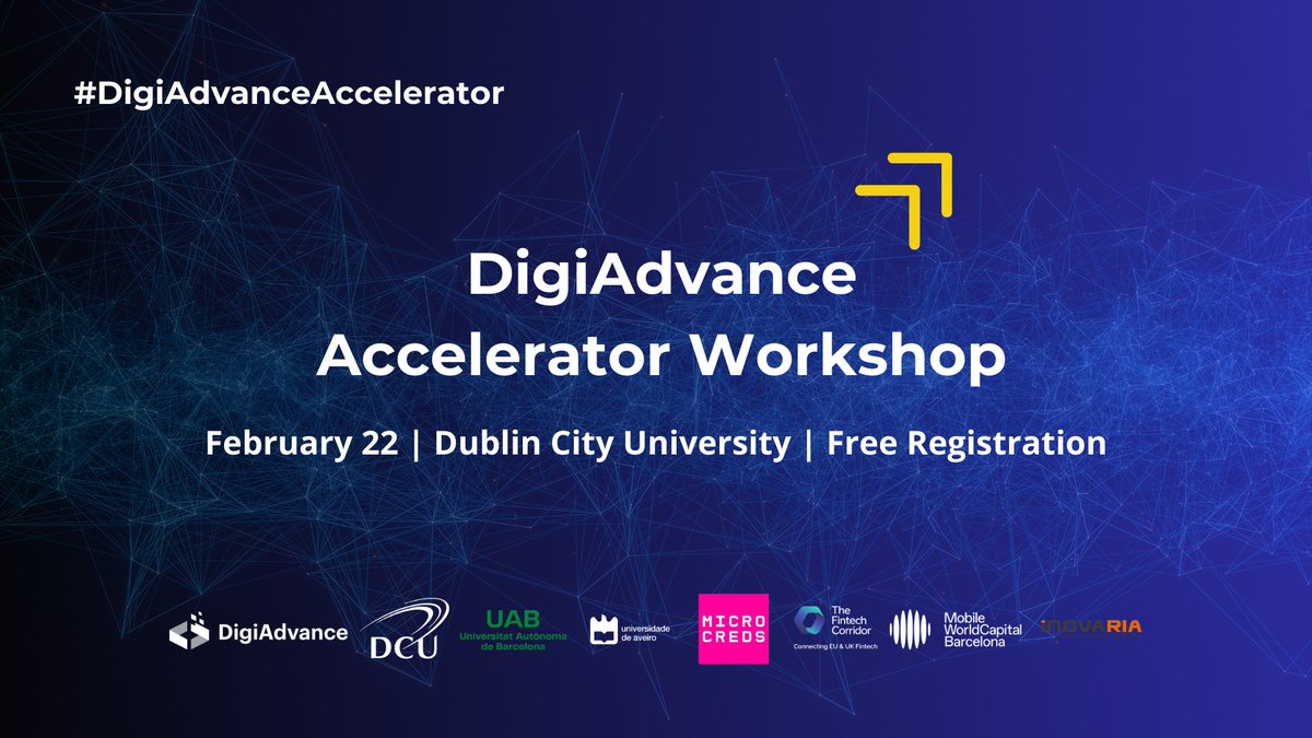 DCU Learn (@dculearn) on Twitter photo Mark your calendars for February 22nd at DCU! The DigiAdvance Accelerator Workshop, brought to you by #DigiAdvance project, DCU Studio, <a href="/BusinessDCU/">DCU Business School</a>, and <a href="/IIDB_ie/">The Irish Institute of Digital Business</a>, is your ticket to tailored training and innovative insights. Register today ➡️digiadvance-accelerator.ie Mark your calendars for February 22nd at DCU! The DigiAdvance Accelerator Workshop, brought to you by #DigiAdvance project, DCU Studio, <a href="/BusinessDCU/">DCU Business School</a>, and <a href="/IIDB_ie/">The Irish Institute of Digital Business</a>, is your ticket to tailored training and innovative insights. Register today ➡️digiadvance-accelerator.ie