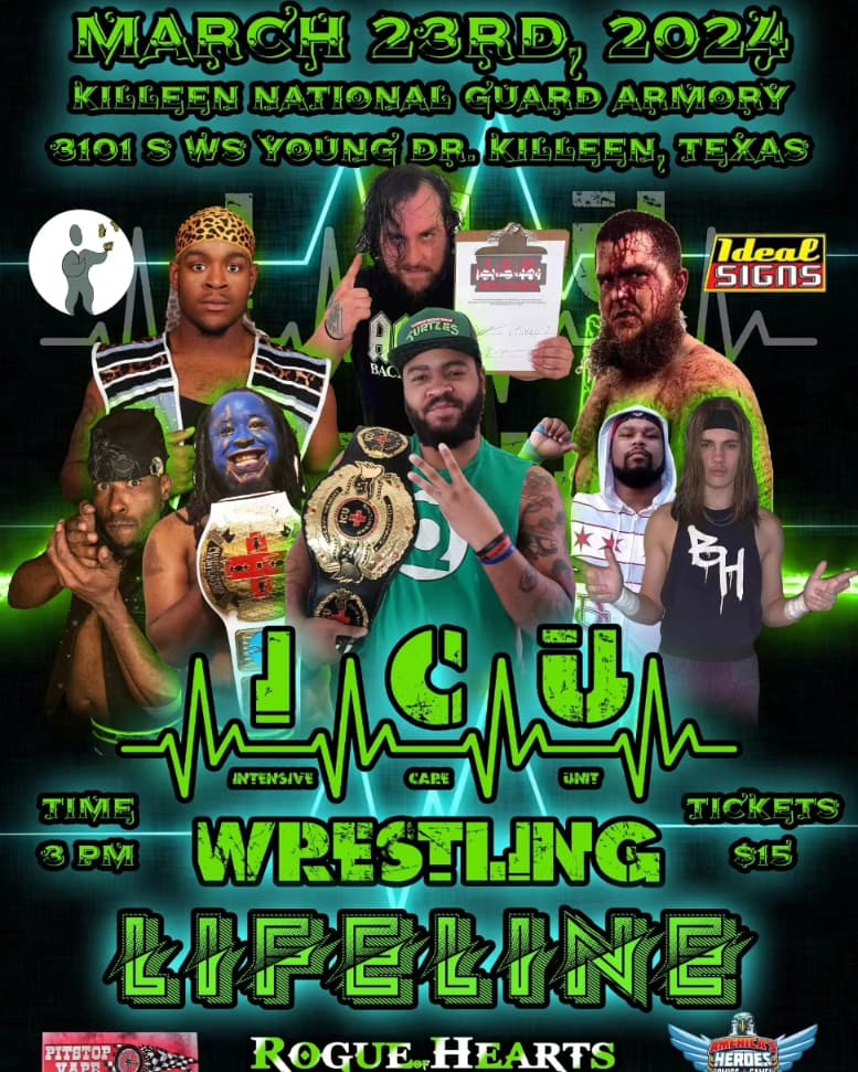 #centralTx #KilleenTx #TexasProWrestling March 23rd!!!! Come watch your favorite ICU wrestlers in action!!