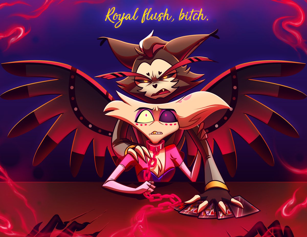 midi_roo's tweet photo. For @Huskerdust_Week Prompt 6: DEFIANCE
In a world where Husk regains his overlord status and challenges Valentino to a special type of poker game... ♥️♣️♦️♠️ #huskerdust #huskerdustWeek #HuskerDustWeek2024 #HazbinHotel https://t.co/uCwktr2hzr