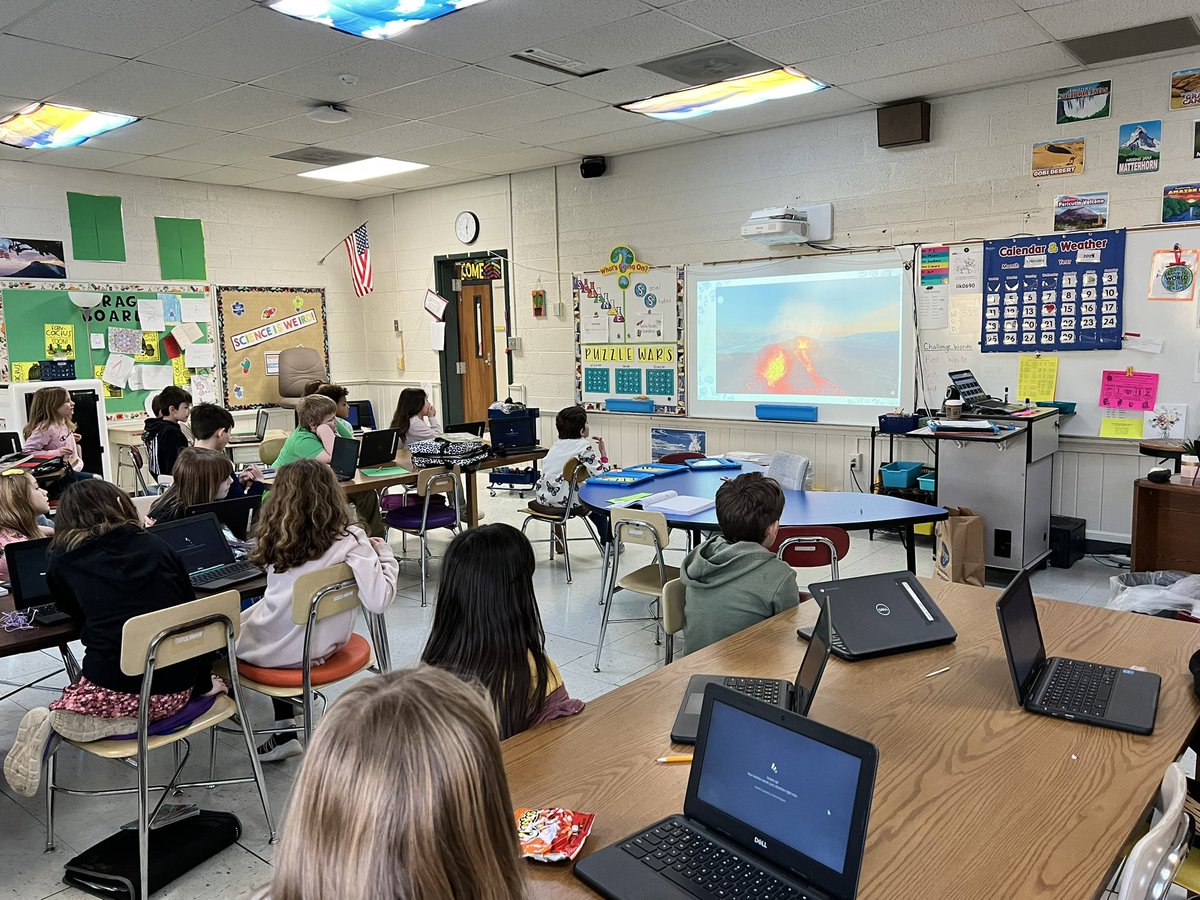 3rd grade going on a virtual field trip to a volcanic eruption for our Natural Hazards unit #DLDay #JCSDLD2024