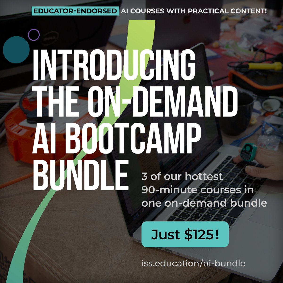ISS is excited to offer our NEW AI Bundle, which groups three unique workshops into one great deal! Learn more about this bundle and how AI can aid educators with their day to day at iss.education/ai-bundle.

#ISSedu #EdChats #EdTech
