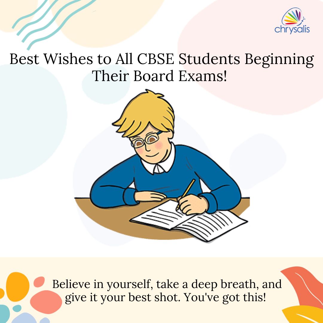 Sending our heartfelt wishes to all the bright minds stepping into the examination halls for their CBSE board exams.

Good luck!

#cbseboard #cbseboardexams #k12schools #students #schoolstudents #teachers #parents #exams #exampreparation #Chrysalis #thinkroom #StudentLife