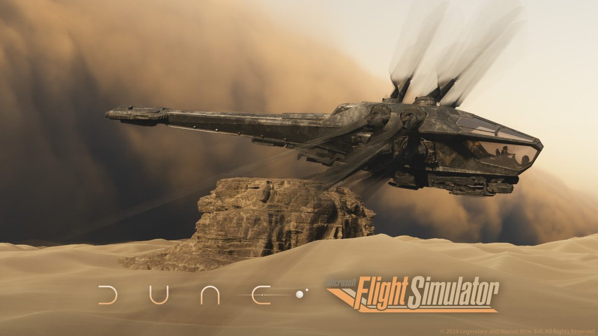 WhoisPatMurray's tweet image. Okay.... @MSFSofficial releasing this Dune expansion is pretty awesome! Very excited to try out the Ornithopter and see how it flies!!! #MSFlightSim