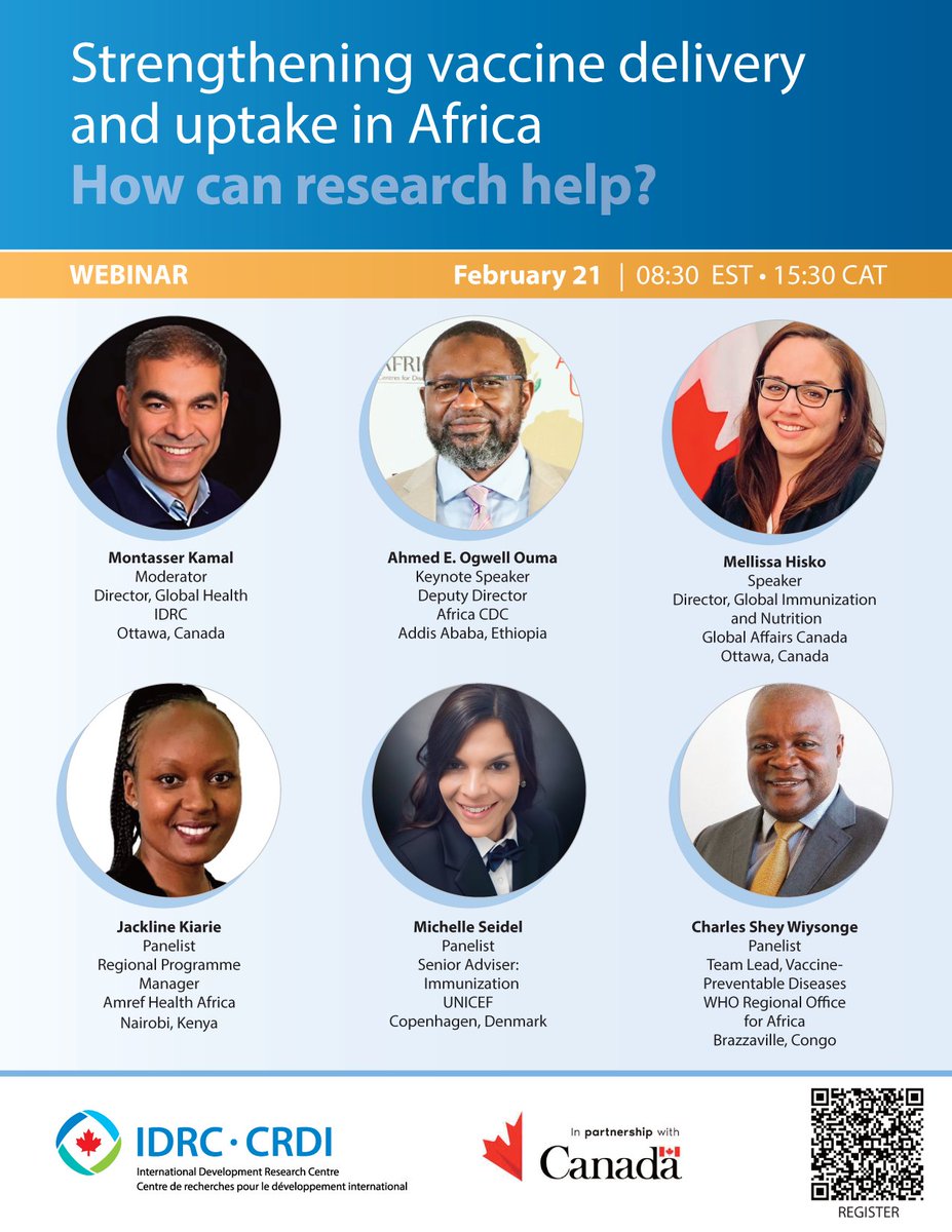 As #Africa scales its #vaccine manufacturing capacity, we must ensure that these vaccines reach those that need them. Join this incredible lineup of experts as they discuss how to strengthen vaccine delivery & uptake in Africa through research 📝Register forms.microsoft.com/r/ua1TvggqD0