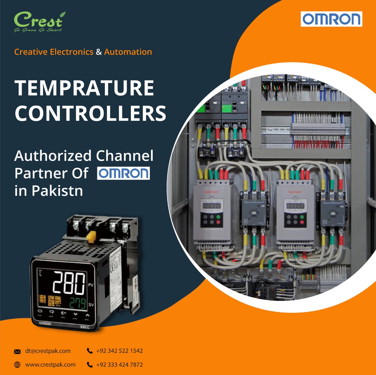 pak_crest's tweet image. Temperature Controllers
Authorized Channel Partner of Omron Automation
Visit our website for more information: crestpak.com/contact-us/
Contact Us:+92 333 4247871
Email:info@crestpak.com
#TemperatureControllers #TerminalRelays #SolidstateRelays #crestled
#crestpak