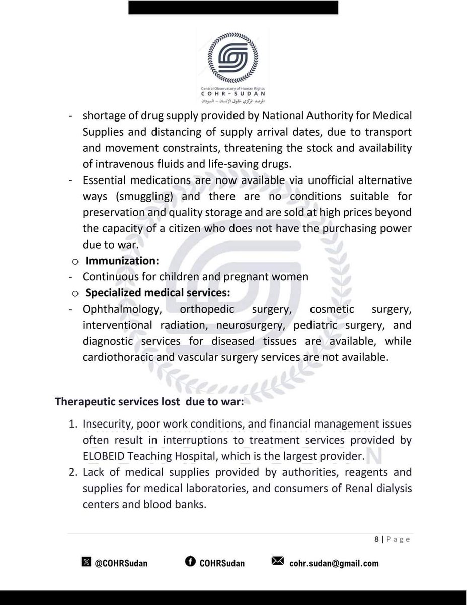 المرصد المركزي لحقوق الإنسان - السودان. COHR-Sudan tweet media