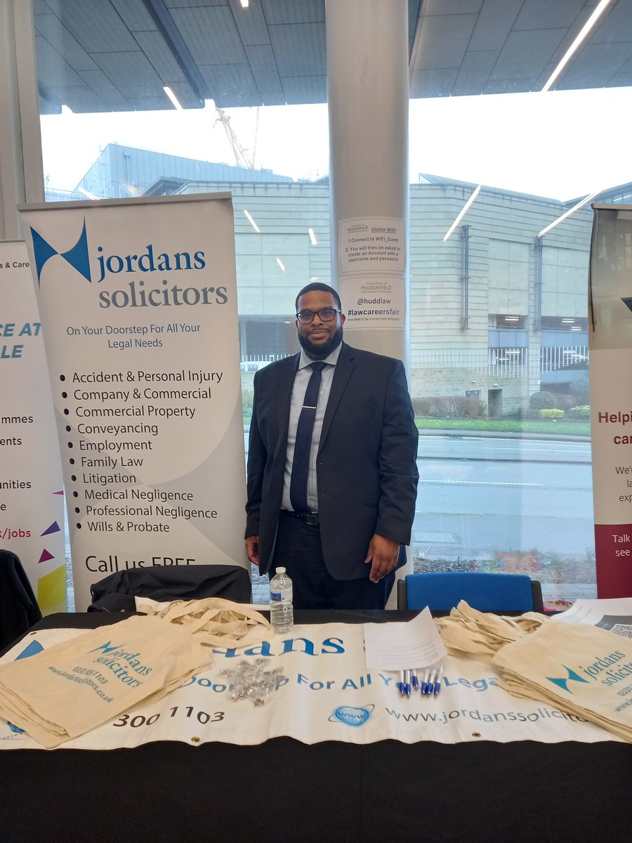 Yesterday, Residential Conveyancing Solicitor, Shaquille Kilbourne, attended the Huddersfield Law Careers Fair to speak with aspiring lawyers.

We hope the students found our talks with them worthwhile and we wish the students all the best with their studies and future careers.