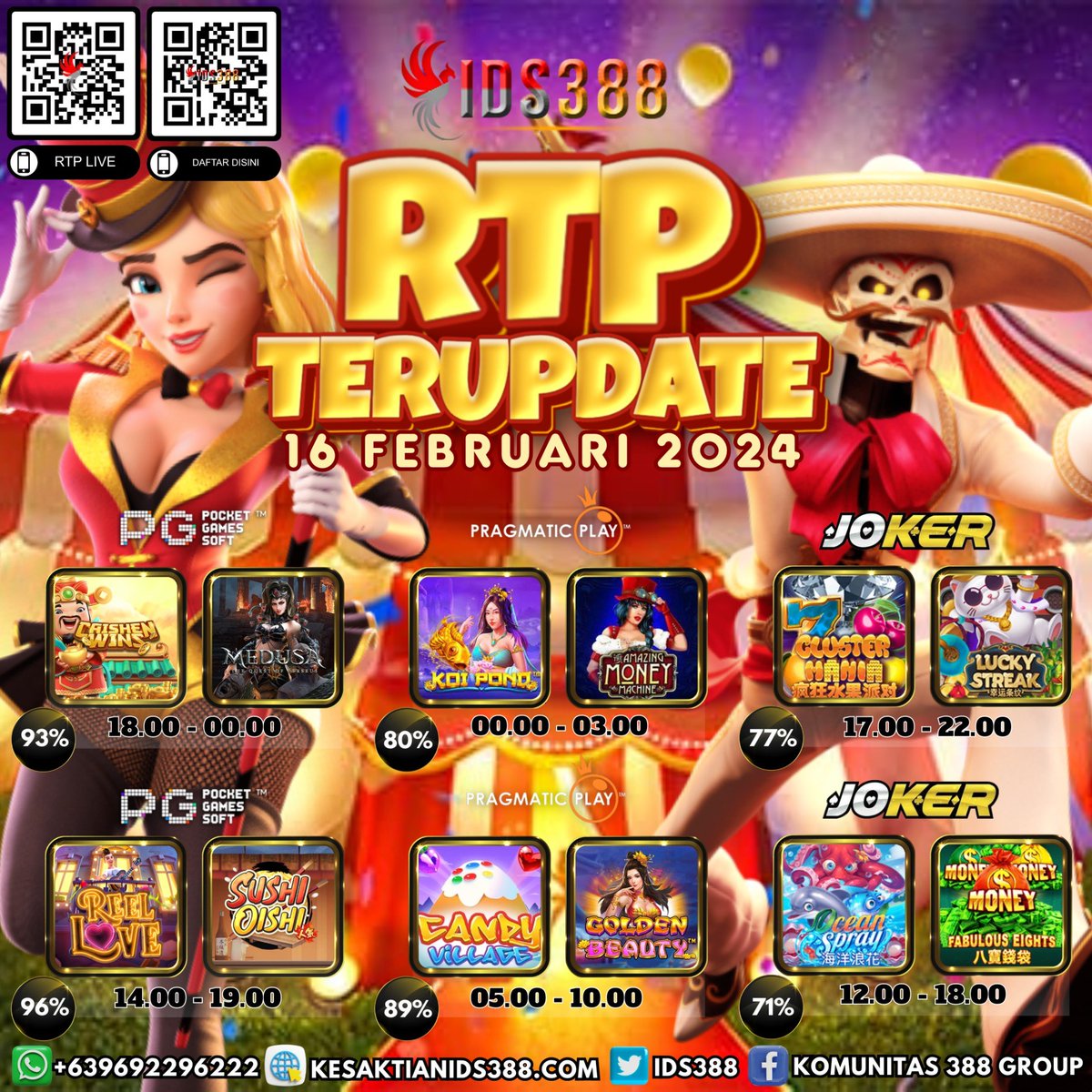 Ids388's tweet photo. 🔥SLOT GACOR IDS388🔥
Tanggal : 16 FEBRUARI 2024

Tetap utamakan prediksi sendiri bosq

LINK DAFTAR »  https://t.co/OlqtTJIiC6
LINK RTP »  https://t.co/xbhr8Vo7hi
LINK CHANNEL » https://t.co/StXKCKaJvB

#ids388 #rtpslot #slotgacor #slotonline #slotgacorhariini https://t.co/ZHv7elHmyM