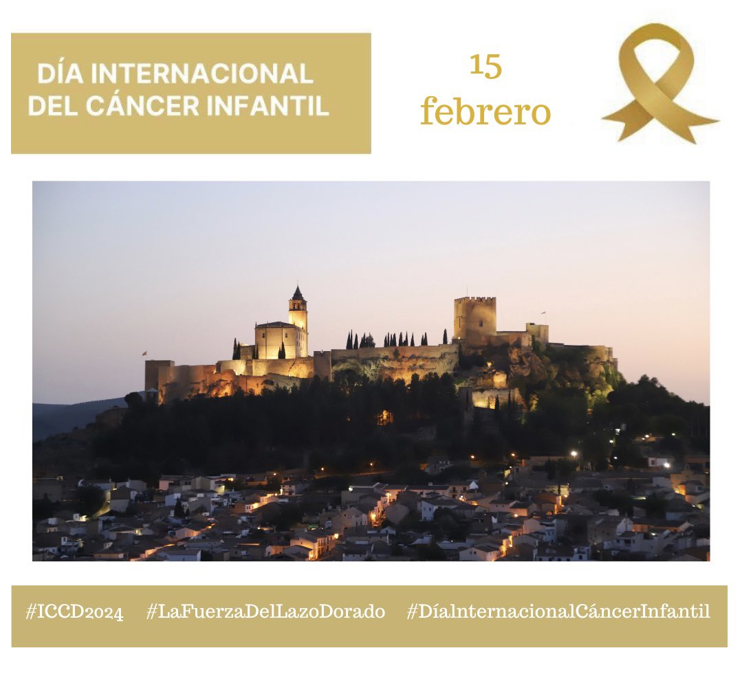 #AlcalálaReal
La Fortaleza de la Mota lucirá hoy de dorado en conmemoración del #DíalnternacionaldelCáncerInfantil